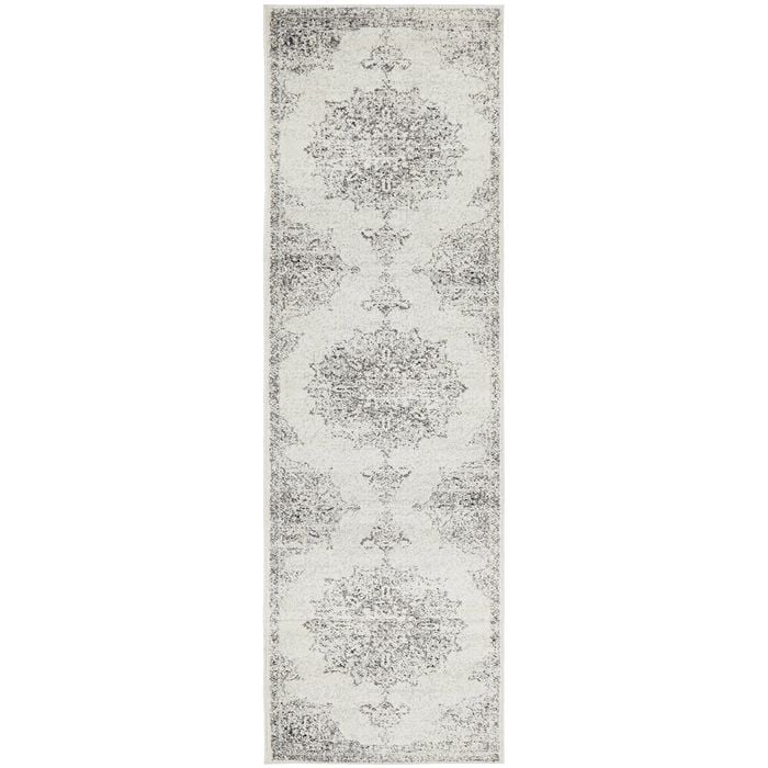 The Rug Connection Liu Rita Silver 500x80cm - Extra Large Runner Pet Friendly Indoor Rug