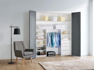 Wardrobe with shelving units