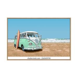 Artey | Combi Parking - Framed Canvas - Natural Frame - 100 x 150cm