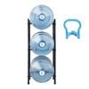 VEVOR Water Jug Holder Black with 3 Tiers Single Row Rack for 3 Bottles