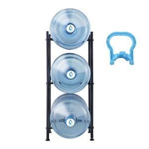 VEVOR Water Jug Holder Black with 3 Tiers Single Row Rack for 3 Bottles