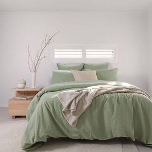 QB Linen Quilt Cover Set Sage
