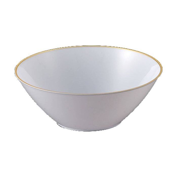 12x 2pc Partyware Heavy Duty Reusable Salad Bowl Set W/ Gold/silver Rim 210mm