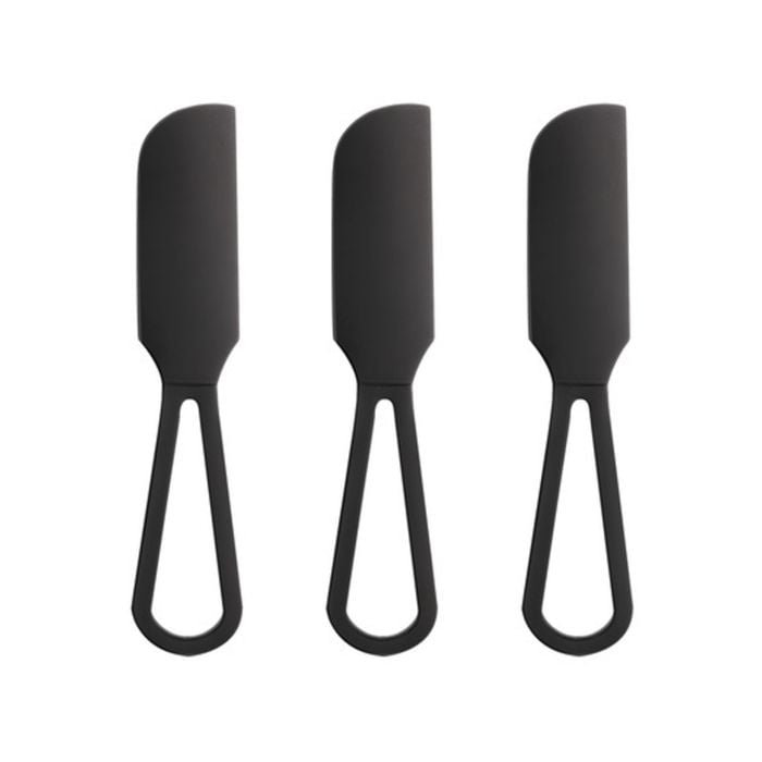 3pc Orson Stainless Steel 14cm Spreader Knife Set - Black