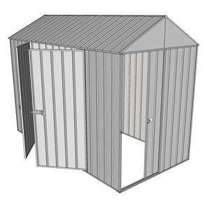 Build-a-Shed 1.5 x 3.0 x 2.3m Front Gable Single Sliding And Double Hinged Doors Shed - Zinc