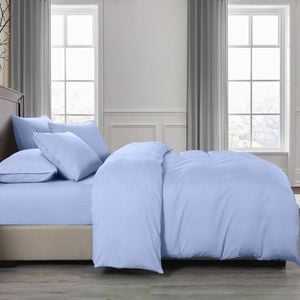 Royal Comfort 2000tc 6 Piece Bamboo Sheet & Quilt Cover Set Light Blue King