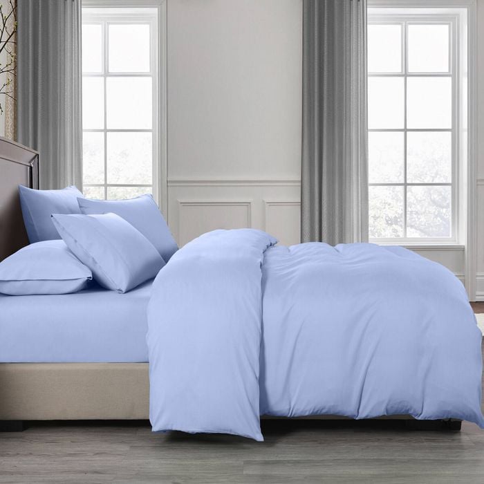 Royal Comfort 2000tc 6 Piece Bamboo Sheet & Quilt Cover Set Light Blue King