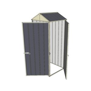 Build-a-Shed 0.8 x 0.8 x 2.1m Gable Single Hinged Door Shed with Single Hinged Side Door - Grey