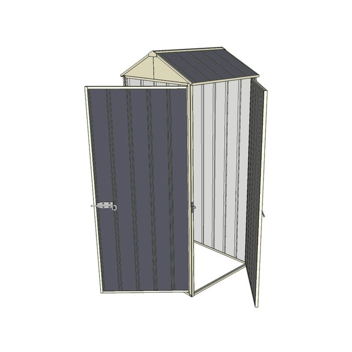 Build-a-Shed 0.8 x 0.8 x 2.1m Gable Single Hinged Door Shed with Single Hinged Side Door - Grey