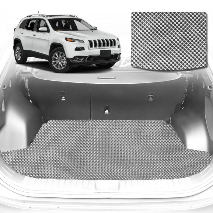 6D Diamond Car Boot Mat for Jeep Cherokee (KL)2014-Current-Cargo Mat-Grey-Outback GT