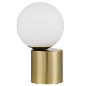 Telbix Setra Modern Table Desk Lamp Light Glass Metal Antique Gold Polished