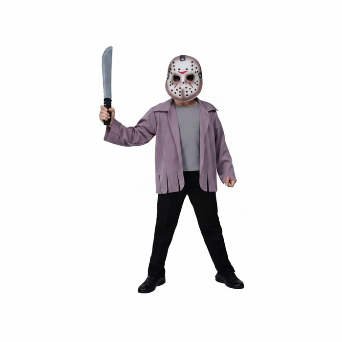 More Than Party Killer Boy Kids Halloween Costume Purple Jacket With Mask 10-12y