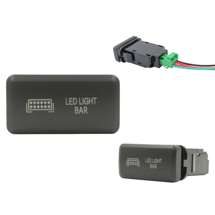 Switch Boss Blue LED Horizontal Switch fits Toyota Hilux (2005-2015) 120 Series (2003-2009) - LED Light Bar