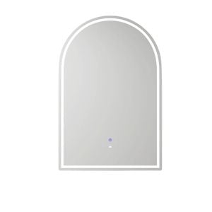 Attica 900 x 600mm Black Oak Otti LED Arch Shaving Cabinet With Powerpoint