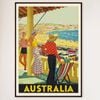 Galrie Vintage Bondi Beach Summer Travel Poster Australian Coastal Charm for Home Décor, Black Frame, A1 60 x 84cm (23 x 33inch)