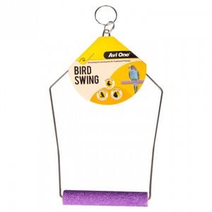 Bird Small Triangle Wire Bird Swing & Sand Perch by Avi One - 21cm x 10.5cm - Purple