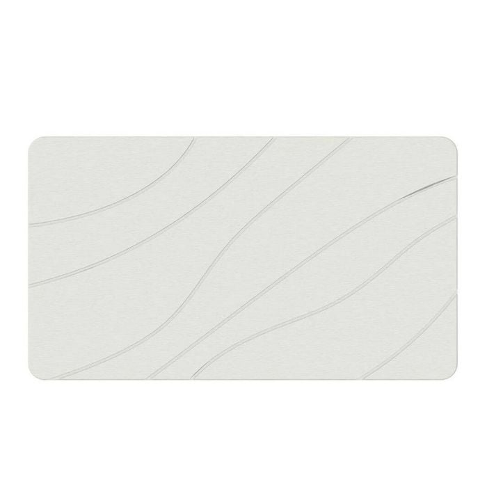 Hard Diatomite Stone Bath/Shower Mat Quick Dry Anti Slip - Off White Wave Lines (76x42cm) - Multicoloured | Diatomite | Bath Mat