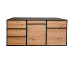 VanEssa Mobilcamping V1 Kitchen for Volkswagen T5/T6/T6.1 VW Multivan & VW California Beach - Black Wild Oak