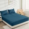 LINENOVA Bamboo 40cm Deep Pocket Bed Sheets Soft Fitted Sheet - Queen，Biscay blue