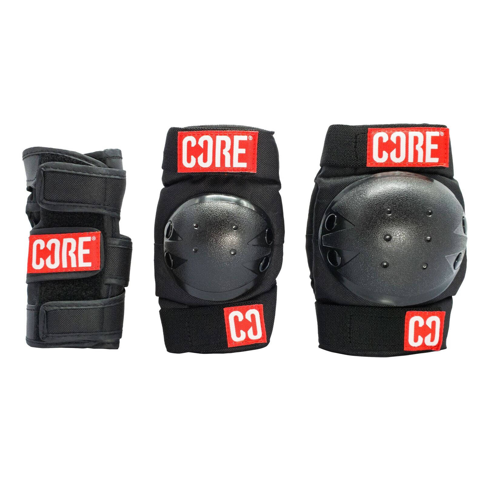 Core PROTECTION Junior Triple Pad Set (XXS) -Knee/Elbow/Wrist - Black | Pad set | XXS
