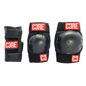 Core Protection Junior Triple Pad Set (xxs) -knee/elbow/wrist  - Black | Xxs | Core