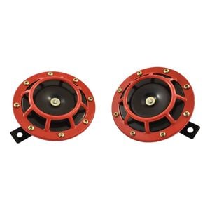 Dual Disc High Low Frequency Horn Set, Supertone Style 12v Red