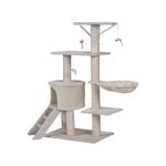 YES4PETS 138cm Cat Scratching Post Tree Post House Tower with Ladder-Beige