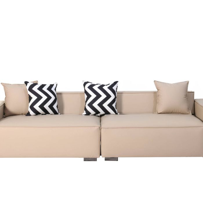Loretta PU Leather Sofa - Beige
