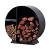 Scandia 750 Black Round Wood Storage