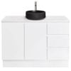 CIBO 1200mm White Lume Full Height Bathroom Vanity With Black Basin