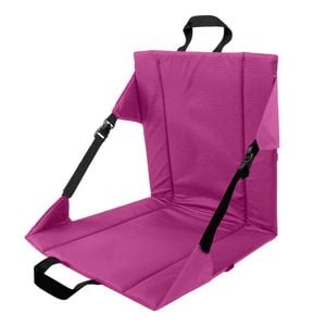 Catzon Portable Seat Cushion with Backrest Foldable for Camping-Rose Red
