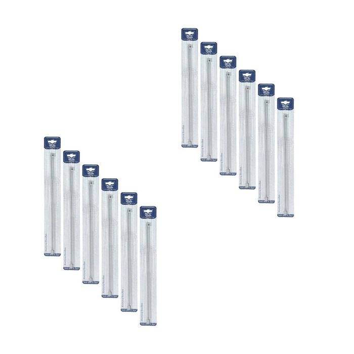 12pk Malli Aluminium/plastic Knitting Needles Yarn Crafting Tool 3mmx35cm Grey