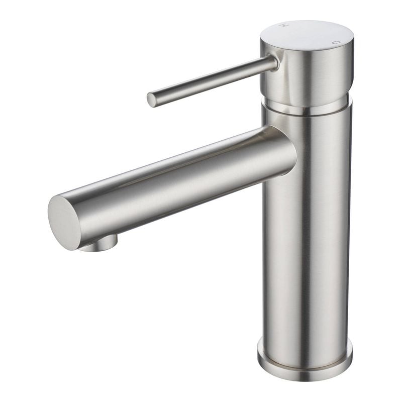 Mondella Resonance 35mm Brushed Nickel Pin Lever Basin Mixer WELS 4 Star 7.5L/min