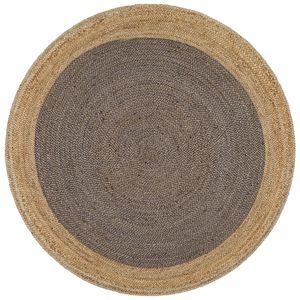 Gallery Polo Charcoal 150x150cm Round - Small Handwoven Jute Rug