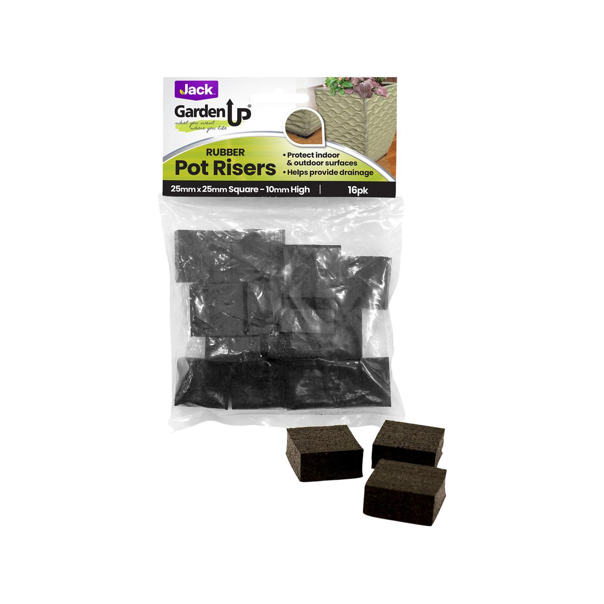 Jack 25mm Square Rubber Pot Risers - 16 Pack - Bunnings Australia