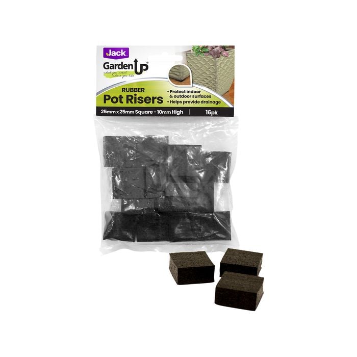 Jack 25mm Square Rubber Pot Risers  - 16 Pack