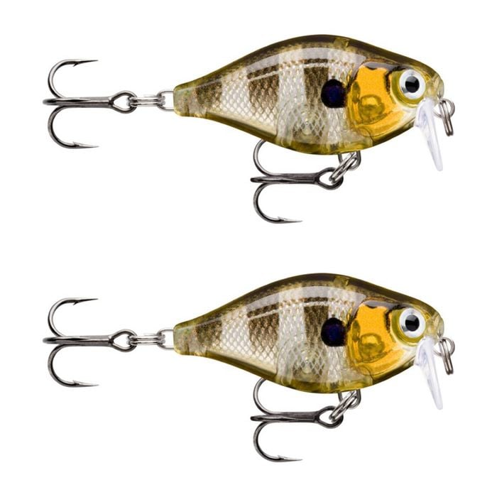 2x Rapala 3.5cm X Light Crank Shallow Run Crankbait Fishing Lures - Gill UV