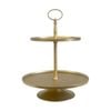 SS Collective Two Tier Textured Gold Cake/Dessert High Tea Stand