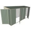 Build-A-Shed 1.2 x 4.5 x 2.0m Tunnel Shed Tunnel Hinged Door with 2 Hinged Side Doors - Green