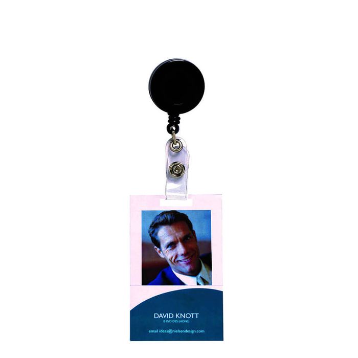 Rexel ID Retractable Card Holder with Strap 750mm (Black)