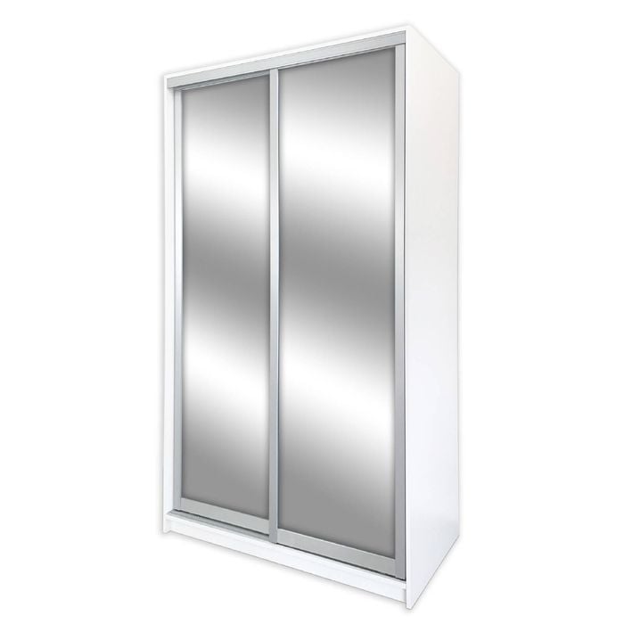 Bedford 1150mm 2 Door Sliding Robe Bundle with Mirror Glass Doors - White