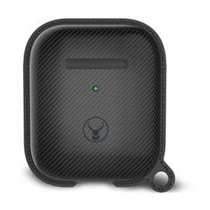 Bon.Elk Carbon Case for Apple AirPods LED/TPU Bumper Drop Proof Cover Black