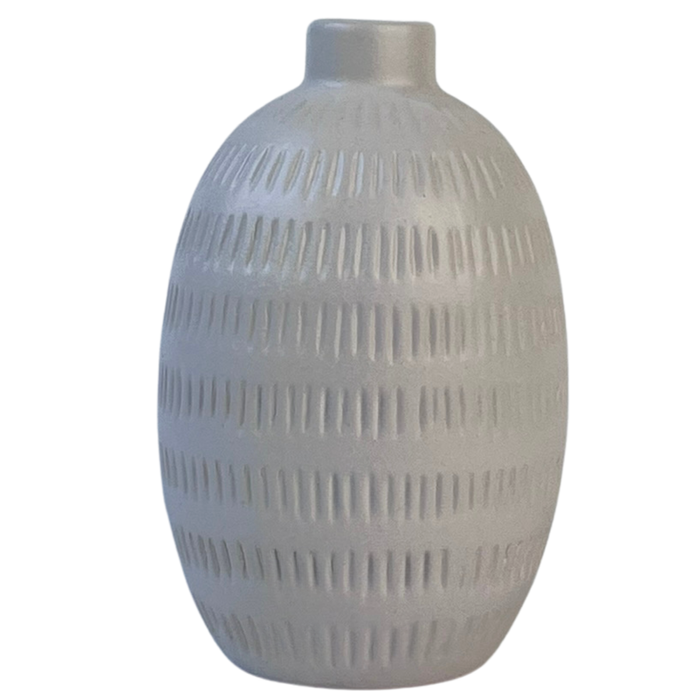 16cm Cream Textured Ceramic Vase