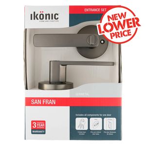 Ikonic San Fran Gunmetal Entrance Lever Set