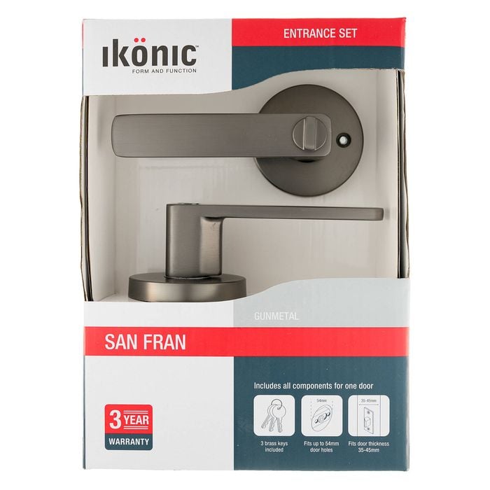 Ikonic San Fran Gunmetal Entrance Lever Set