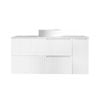 Attica Nobu 1200mm Satin White Wave Vanity With Carrara Stone Top 