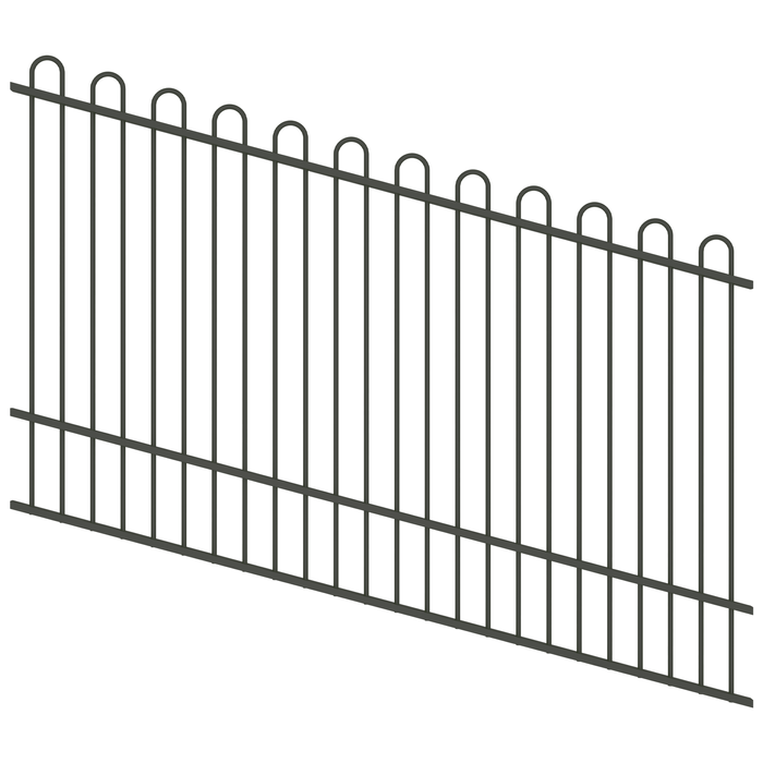 ProtectorAl 1201-2400W x 1500H Woodland Grey Top Pool Fence Panel Raked Up to 15º