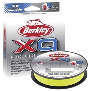 Berkley X9 Braided Fishing Line 150M Spool Flame Green 9.1 Kilo / 20Lb