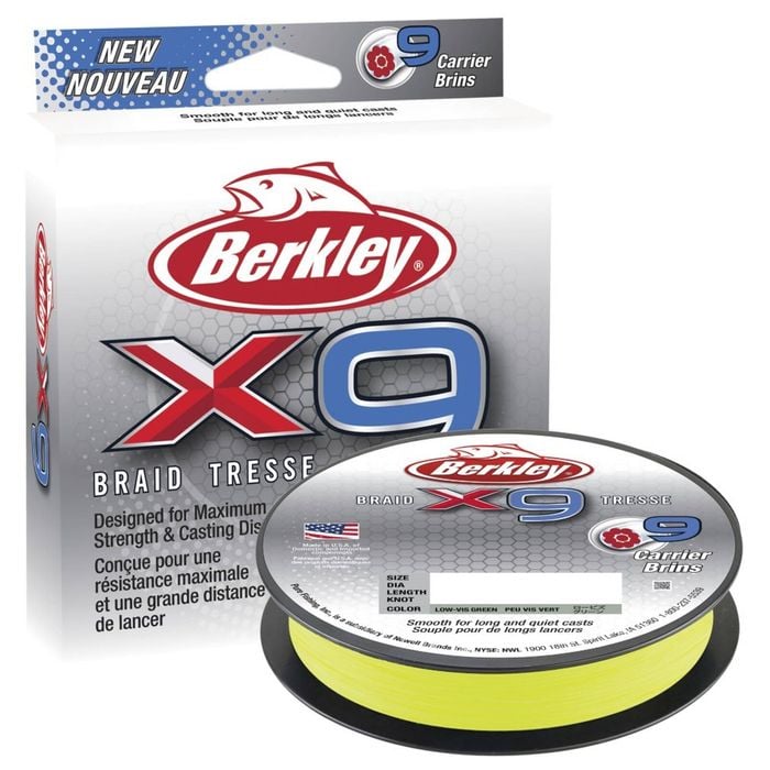 Berkley X9 Braided Fishing Line 150M Spool Flame Green 9.1 Kilo / 20Lb