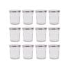 Argon Tableware 250ml Glass Jam Jars With Airtight Silver Lids - Set Of 12 Empty Screw Top Kitchen Storage Preserving Jar